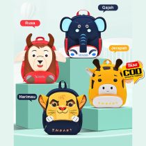 Tas Sekolah Karakter Hewan Gajah Harimau Jerapah