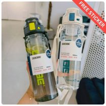 Botol Minum DODGE Bening 700ml 900ml Transparan Ada Tali Saringan Anti Bocor Tempat Air Olahraga Gym Sekolah